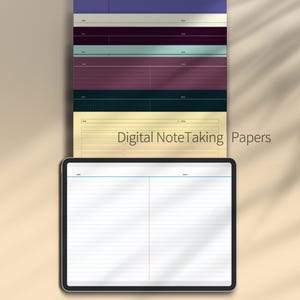 Modèles de prise de notes numériques couleur, format A4 et lettre - Paysage 07