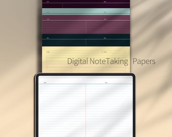 Sjablonen voor digitale aantekeningen in kleur, A4- en Letter-formaat, liggend: 07