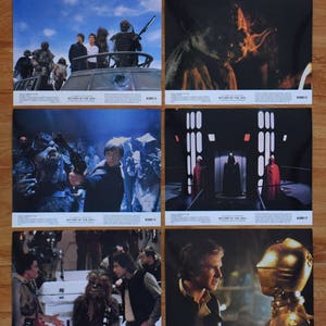 Zestaw 8 kolorowych kart lobby Star Wars Return of the Jedi z 1982 r., 8 x 10 (A)