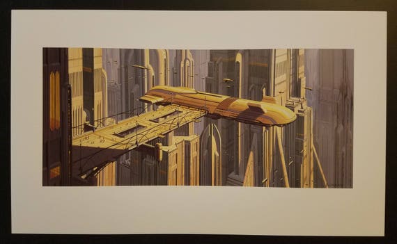 Vintage 1999 Star Wars The Phantom Menace Gungan Sub Escape by Doug Chiang 10.5 x 17.5 Production Art Lithograph