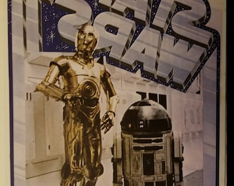 Vintage 1977 Star Wars C-3PO y R2-D2-de hierro en t-shirt Transfer sin usar