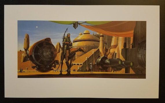 Vintage 1999 Star Wars The Phantom Menace Gungan Sub Escape by Doug Chiang 10.5 x 17.5 Production Art Lithograph