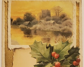 Post Card Holiday Christmas A Merry Christmas and a Happy New Year 1909 EMBOSSED