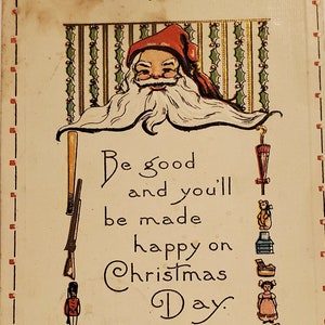 Postkarte Weihnachten Weihnachtsmann GEPRÄGT