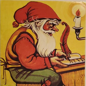Carte postale Noël de Noël à son bureau