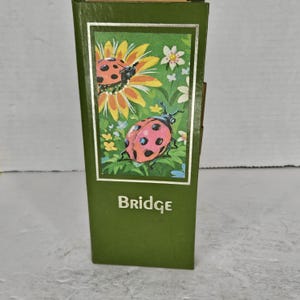 Vintage Bridge Score Book Green Cover abt 50 pages