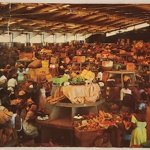Postkarte West Indies Jamaican Market Scene Kingston Jamaica WI