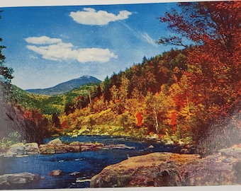 Postcard NY Ausable River and Whiteface Mountain New York