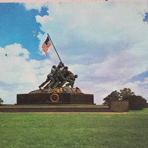 Cartão postal VA Memorial de Guerra do Corpo de Fuzileiros Navais dos EUA Estátua de Iwo Jima Arlington Virgina