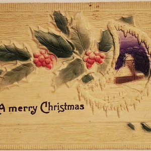Cartolina Natale Natale Un buon Natale Pesante Goffratura