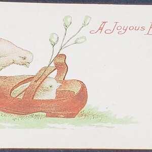 Cartolina Vacanze Pasqua Una gioiosa Pasqua Pulcini in una scarpa 3112