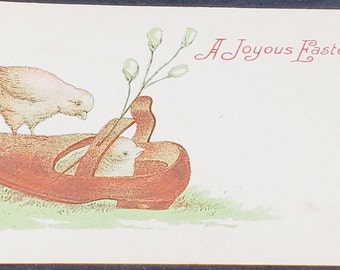 Carte postale Vacances Pâques Joyeuses Pâques Poussins dans une chaussure 3112