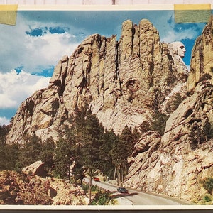 Carte postale SD Profil de George Washington Mt Rushmore Black Hills Dakota du Sud