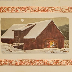 Post Card Vakantie Kerstmis Religieuze Heilige Familie in Stal