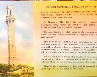 Post Card MA Pilgrim Monument Cape Cod Massachusetts