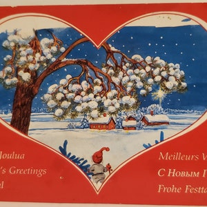 Cartolina natalizia Auguri di Natale in varie lingue
