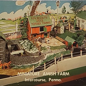 Postal Publicidad Miniatura Amish Farm Intercourse Pensilvania