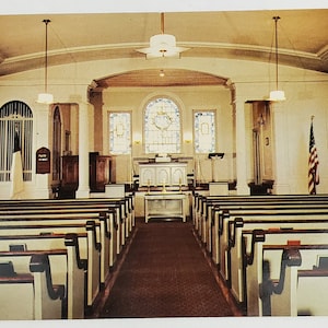 Postkarte NY Interior der Kapelle im Eastern Star Home Oriskany New York
