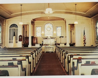 Carte postale NY Intérieur de la chapelle à Eastern Star Home Oriskany New York