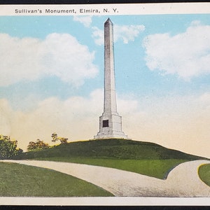 Postal NY Sullivan's Monument Elmira Nova York