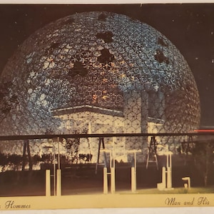 Cartão postal Homem do Canadá e sua biosfera mundial Montreal Canadá