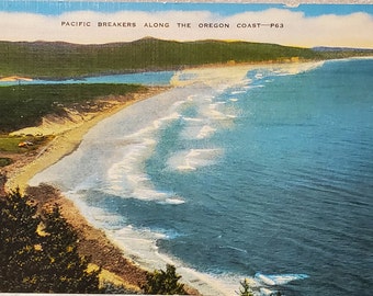 Post Card OR Pacific Breakers Along the Oregon Coast Oregon