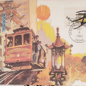 Post Maxi-Karte 1983 San Francisco Cable Cars MARKER on Card