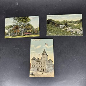 Jeu de cartes postales NY Washington Park, Beaver Park, bureau de poste, Albany, New York