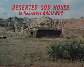 Postal NE Casa de césped desierta en Badlands Nebraska Nebraska