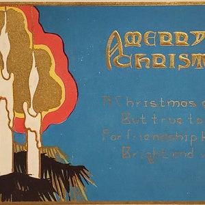 Carte postale Noël Un joyeux Noël Lumière Gaufrage