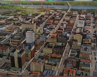 Carte postale Vue nord-est du quartier des affaires d'Omaha Omaha Nebraska