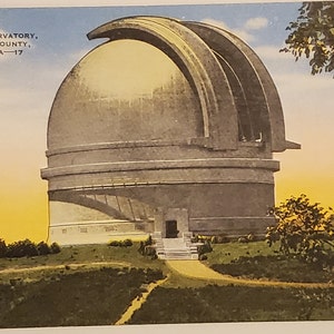 Cartolina CA Palomar Observatory San Diego California LINEN