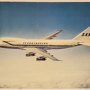 Postkarte Werbung SAS-Boeing 747 B Jet Liner