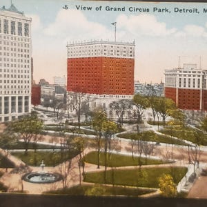 Postal MI Una vista desde el Grand Circus Park Detroit Michigan