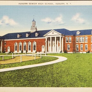 Cartão Postal NY Auburn Senior High School Auburn Nova York