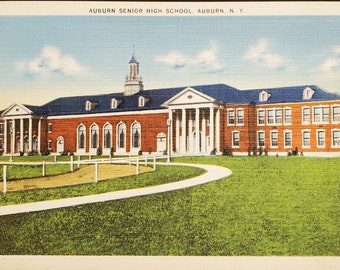 Cartolina di New York, Auburn Senior High School, Auburn, New York