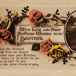 Postkarte Grußkarte Geburtstag - Mit Liebe und beste Geburtstagswünsche an meinen Bruder