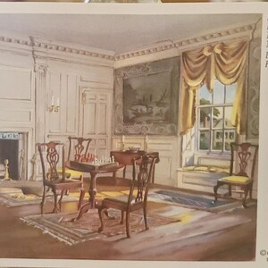 Postkarte MA Family Parlour Lee Mansion Marblehead Massachusetts
