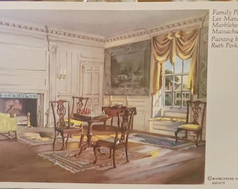 Postkarte MA Family Parlour Lee Mansion Marblehead Massachusetts