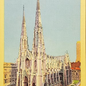 Briefkaart NY St Patrick's Cathedral New York City New York Curteich 1933