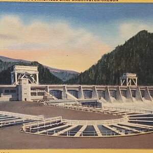 Carte postale OU échelles à poissons North Side Bonneville Dam Washington Oregon LIN