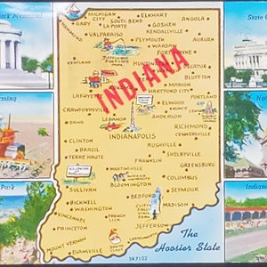 Cartolina IN Indiana The Hoosier State