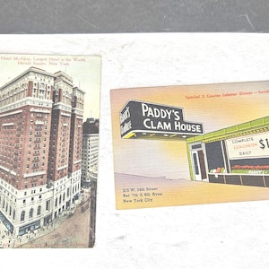 Post Card Set NY Paddy&#39;s Clam House, Hotel McAlpin, New York City, New York