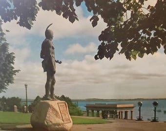 Post Card MA Statue of the Indian Chief Massasoit Plymouth Massachusetts