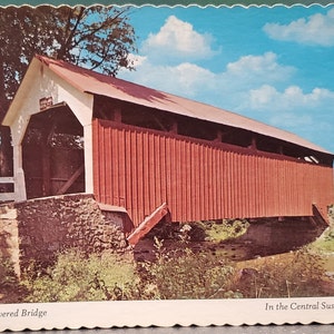 Cartão postal PA Factory Covered Bridge Pensilvânia