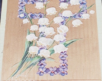 Post Card Holiday Easter Cross and Flowers Easter Greetings