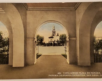 Postcard CA Vista Across Plaza de Panama San Diego California