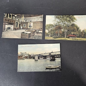 Jeu de cartes postales Chambre du gouverneur de New York, Washington Park View, Maiden Lane Bridge, Albany, New York