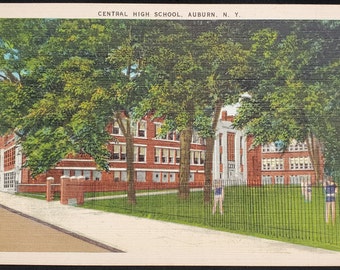 Cartolina della New York Central High School di Auburn, New York