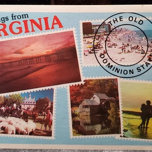 Cartão postal VA Saudações de Virgina